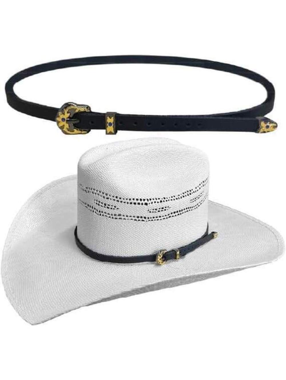 Rainbow Trimming XL Genuine Leather Western Hat Band, cowboy, western, Hat Band